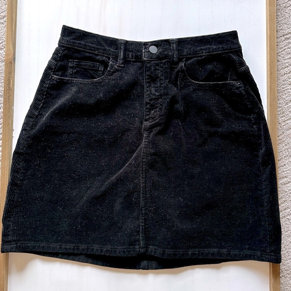 Small Black Corduroy Skirt